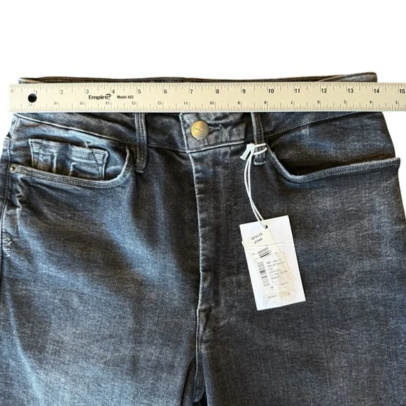 NWT Frame Le One Skinny Crop Jeans In Hughes Black Mid Rise Size 2 (29-34) - Picture 13 of 16